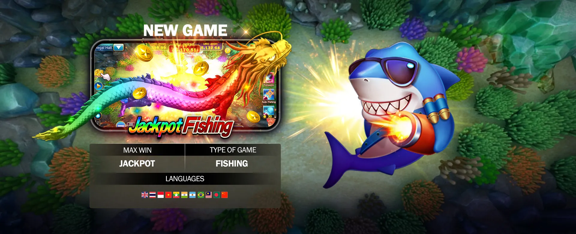 Winph online gaming platform hero image with gold and black elements